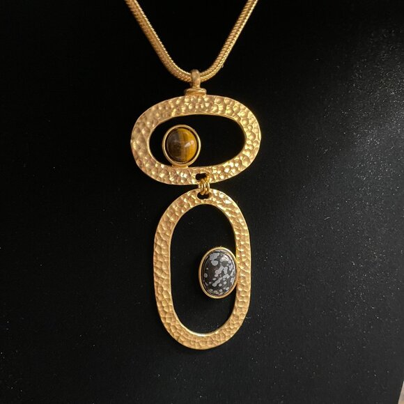 BEN AMUN Sculpture Garden Balance Pendant Necklace in 24K Gold Plating New - Picture 5 of 8